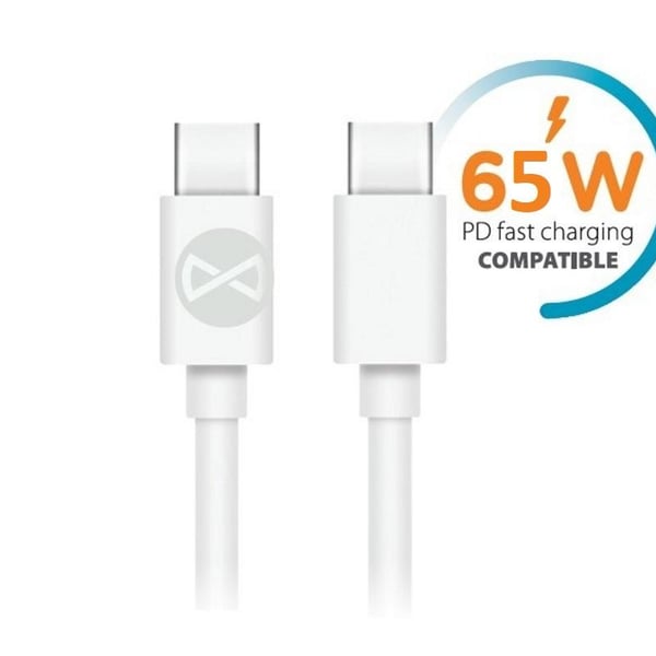 65W USB-C - USB-C PD Pikalatauskaapeli Samsungille / iPhonelle
