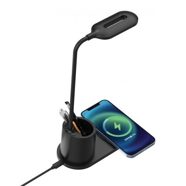 Rebeltec LED-lampe med 10W QI trådløs induktionsoplader - iPhone / Android