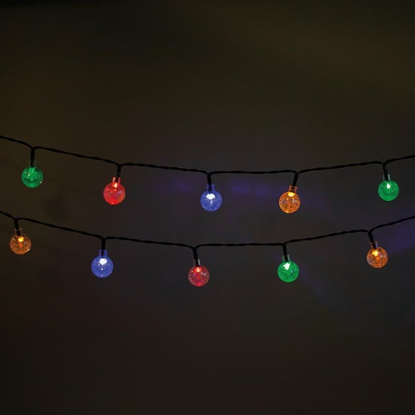 6.5m Koristeelliset 30 kristallipalloa String Solar LED monivärinen valo