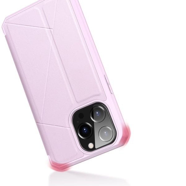 iPhone 13 Pro Max - Dux DUCIS iskunkestävä mobiililompakko - Pinkki