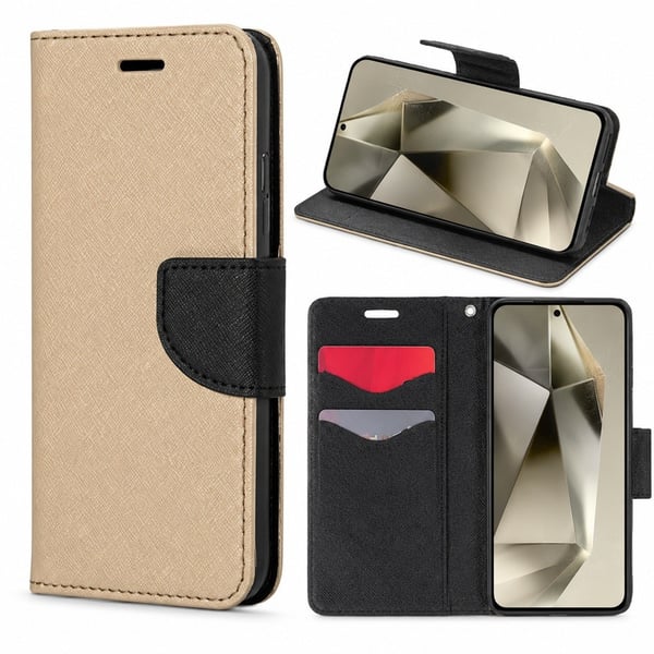 iPhone 14 Pro Max - Smart Fancy Mobilplånbok Guld/Svart