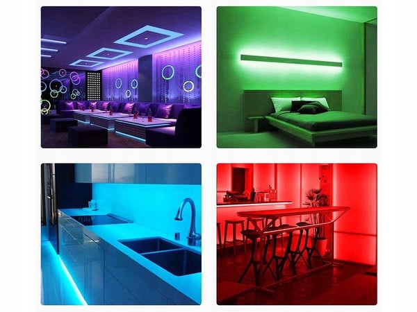 4,5 m RGB LED-nauha sovittimella ja kaukosäätimellä