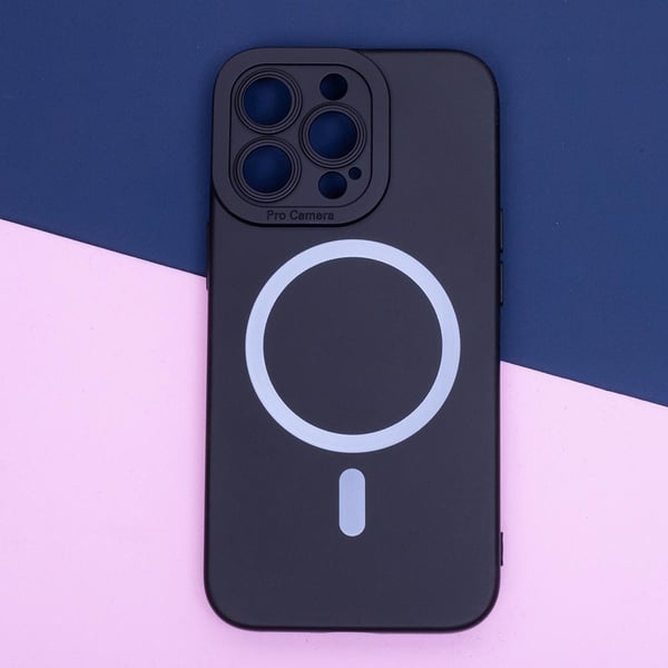 iPhone 12 Pro Max - MagSafe Silikoni Ohut Pehmeä Kuori Musta
