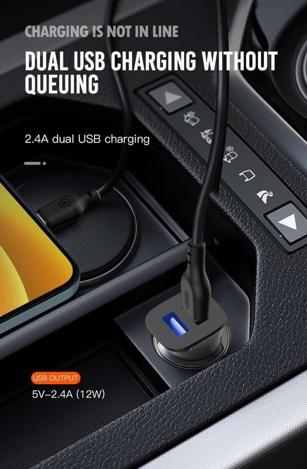 Billader Universal 12W Hurtigopladning Dual USB 2,4Amp