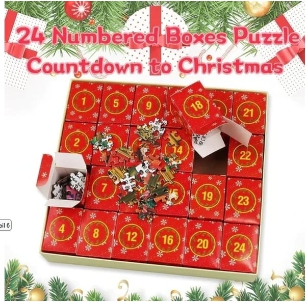 Super Juligt motiv Adventskalender 2026, Santa 1000 pusselbitar, julkalender pussel