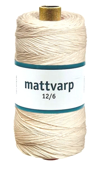 Mattvarp 12/6 Oblekt 500 gr / rulle - 100% ekologisk bomullsmattvarp