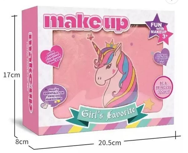 Makeup set för barn, flickor, kosmetisk sminkväska med förvaringslåda, för tjej 3+ år
