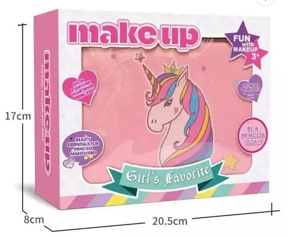 Makeup set för barn, flickor, kosmetisk sminkväska med förvaringslåda, för tjej 3+ år