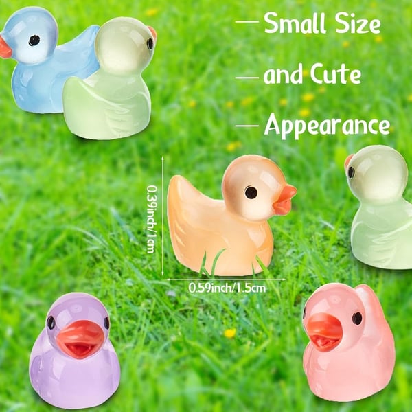 100 st Självlysande Luminous Tiny Ducks Set Dekoration Realistisk Form Hållbar Harts Förtjusande ankor för jul födelsedagsfest Barnens dag