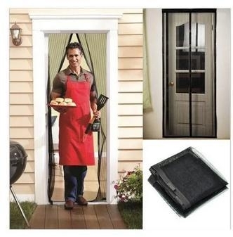 Myggnät vitt för dörr 100x210 insektsskydd med magnet insektsnät Vit