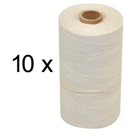 10 st. rullar Extra stark Mattvarp 12/6 Oblekt 500 gr / rulle - 100% ekologisk bomullsmattvarp