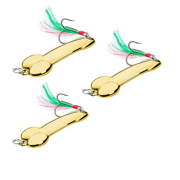Skeddrag i penisform 3-pack - Guld / Silver