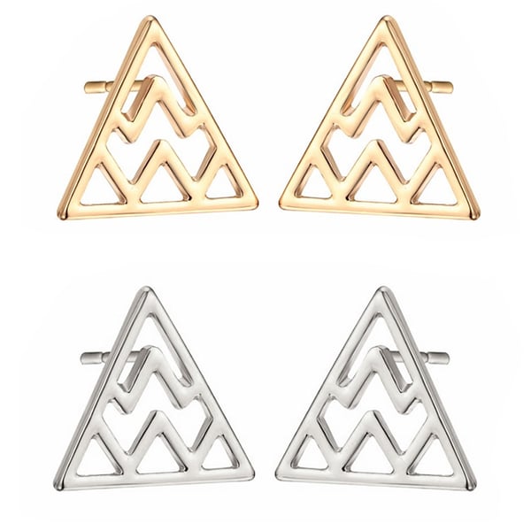 Örhängen - "Triangle ZigZag" Guld / Silver