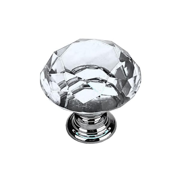 Knoppar 2-pack - Diamant / Kristall med silverfot 20 mm