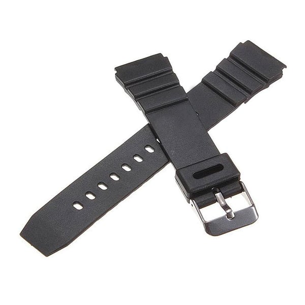 Klockarmband Silikon (Digitalklocka etc) Svart - Flera storlekar