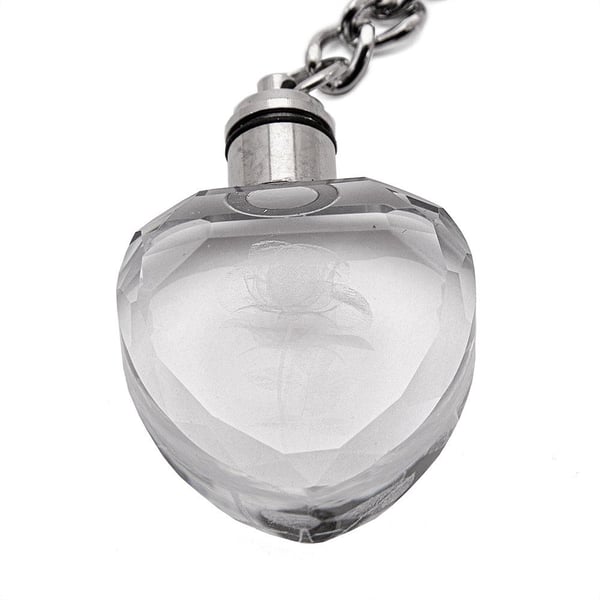 Nyckelring i Glas LED - Ros
