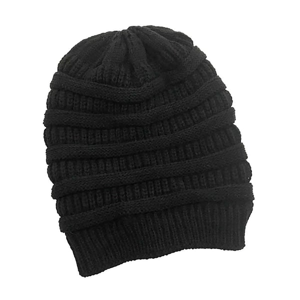 Stickad mössa Bomull Baggy - Svart Stickad mössa Bomull Baggy - Svart