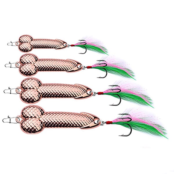 Penisformade skeddrag 4-pack - Roséguld
