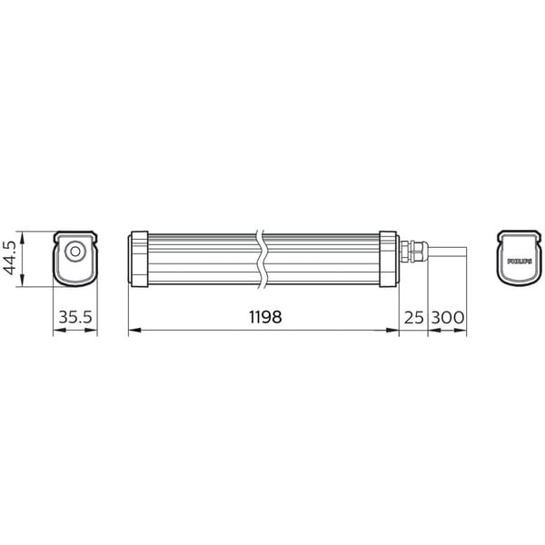 ProjectLine Taklampe 120cm 34W 3400lm IP65