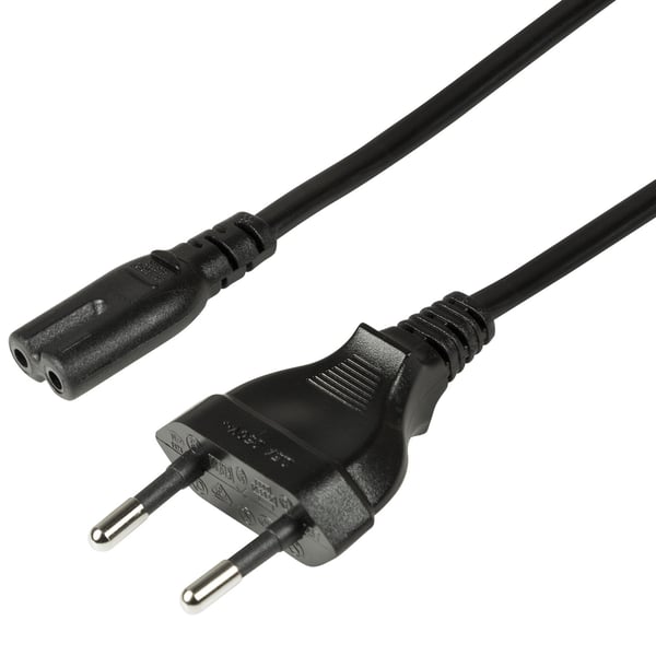 Apparatkabel Euro - C7 Sort 3m