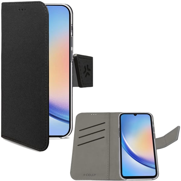 Wally Wallet Case Galaxy A35 5G musta