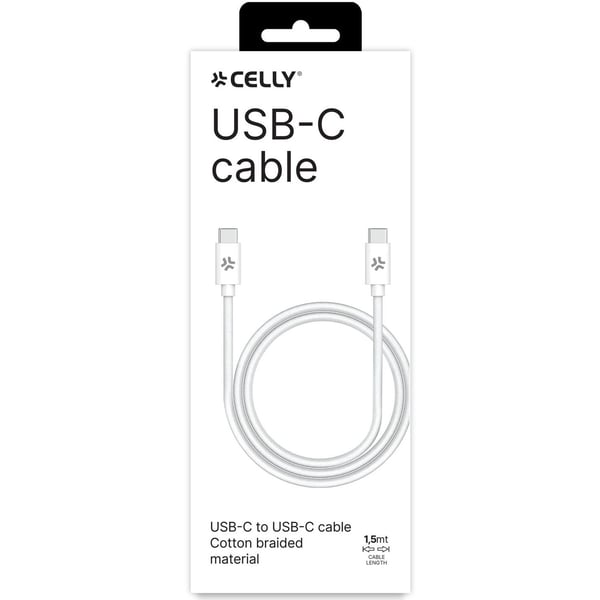 USB-C - USB-C kabel 60W 1,5 m Hvit
