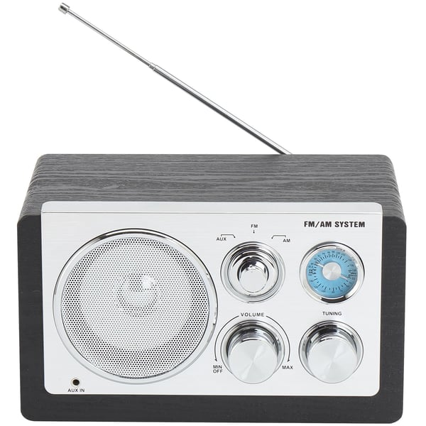 AM/FM analoginen radio Musta