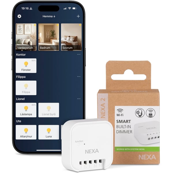 WBD-01 Smart innebygd mottakerdimmer 250W System Nexa 2 WiFi/433
