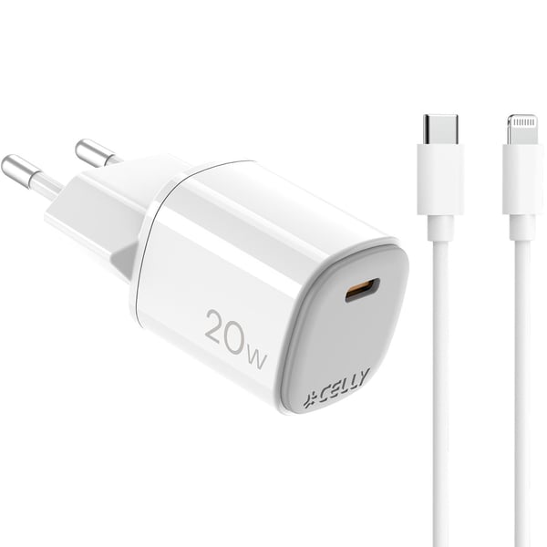USB-lader GaN 1 x USB-C PD 20W + Lightning-kabel