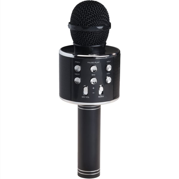 Bluetooth Karaoke Mikrofon med innebygd høyttaler. Svart