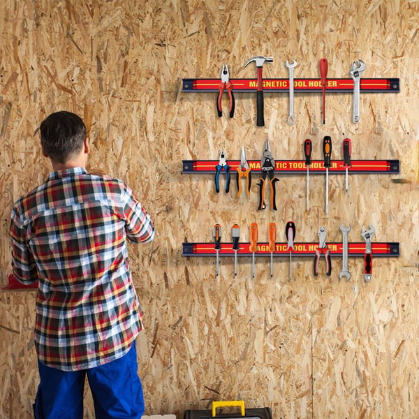 3 x magnetisk verktygshållare vägg magnetremsa set magnetremsa 46 cm