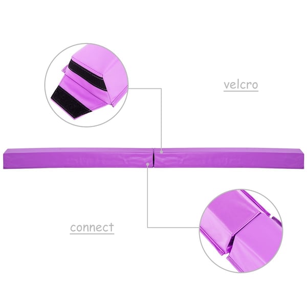 117CM Gymnastik Balansbalk Träning Gymnastikbalk Hållbar Fitness PU Lila