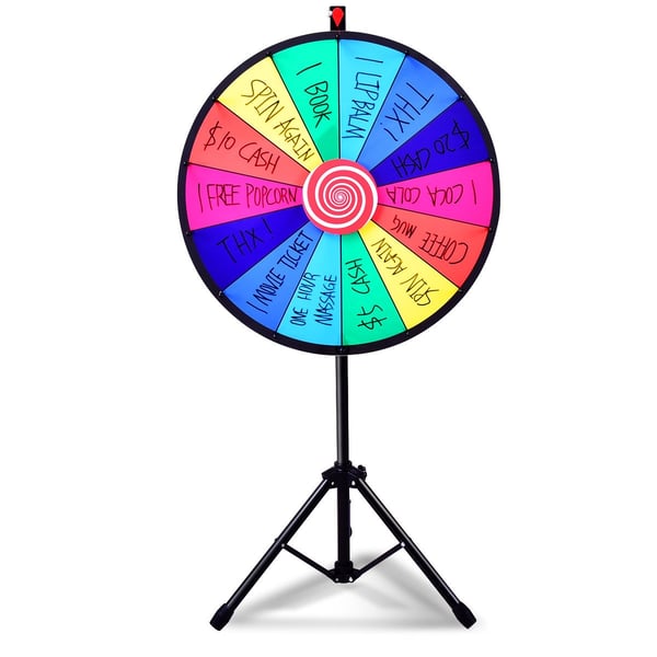 φ 60 cm Wheel of Fortune Legetøj Farvehjulsspil til lotterispil Ordspil 24"