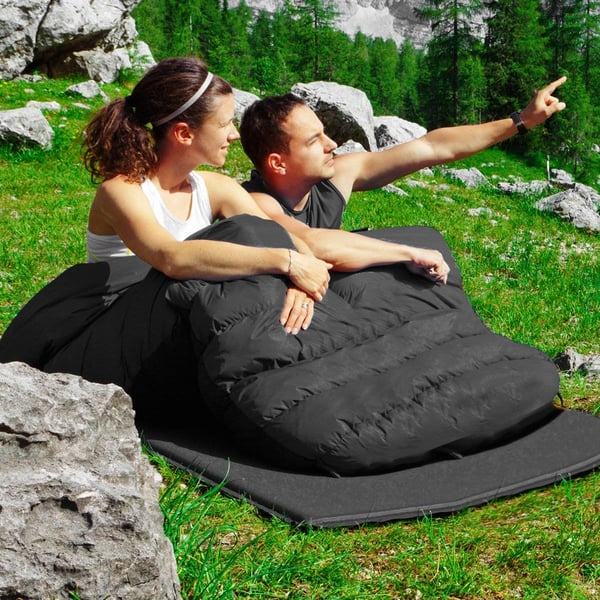 Goplus dobbel sovepose for 2 personer XL teppe sovepose med 2 puter sort 220 x 150 cm Goplus dobbel sovepose for 2 personer XL teppe sovepose med 2 puter sort 220 x 150 cm