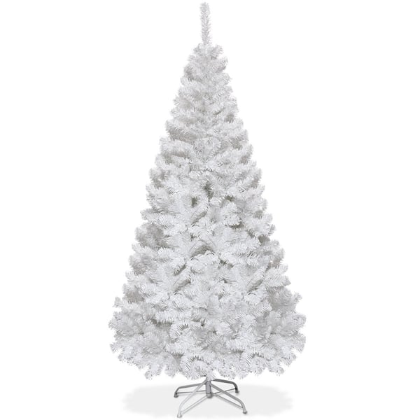 Juletre kunstig juletre med metallstativ 150-240 cm hvit-180 cm