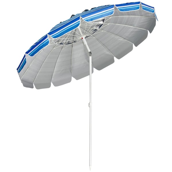 243 cm strandparasol udendørs parasol strandparasol aluminium vippebar terrasseparasol - mørkeblå 243 cm strandparasol udendørs parasol strandparasol aluminium vippebar terrasseparasol - mørkeblå