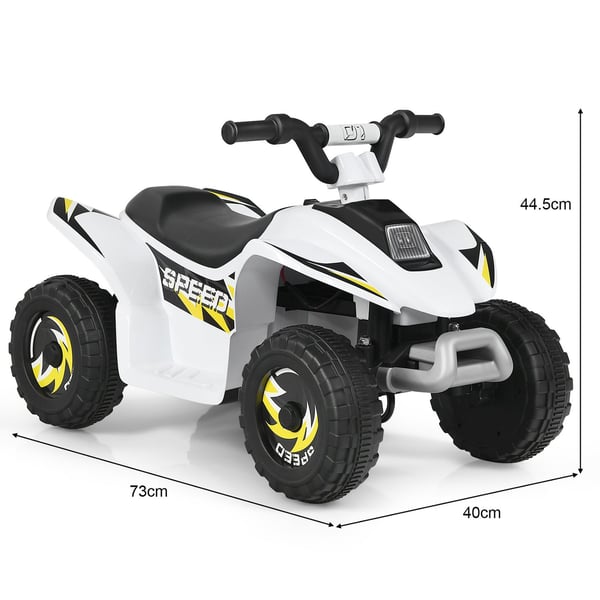 6V batteridriven Quad Mini Quad för småbarn 73 x 40 x 44,5 cm Vit