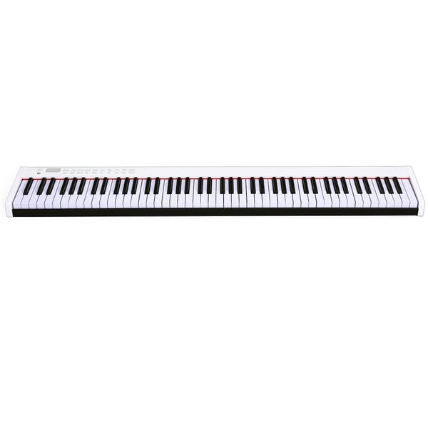 Digitalt piano med 88 tangenter bærbart elektronisk tastatur 127 x 21,5 x 6,5 cm Hvit + Svart