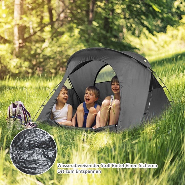 4 i 1 turteltsett for 2 personer med trekk og madrass 194 x 146 x 160 cm grå