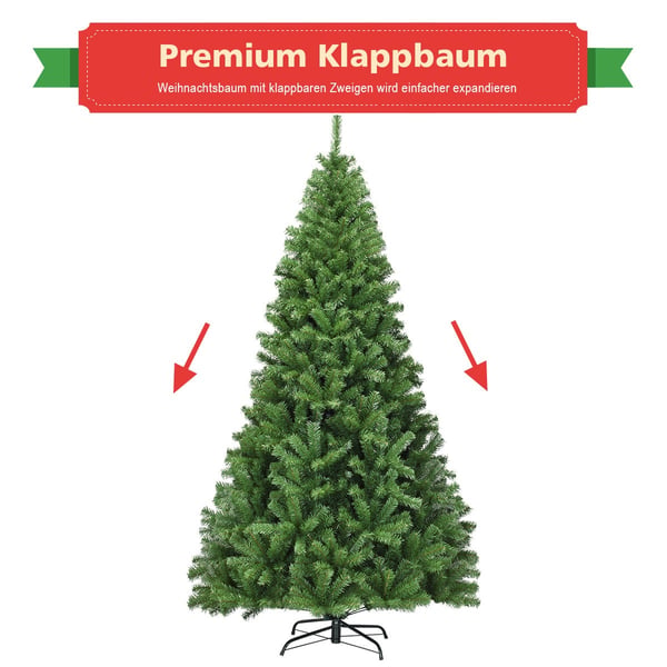 Juletre 225 cm kunstjuletre med foldesystem 1346 tips PVC grønn