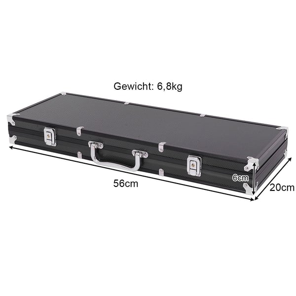 500-delat kasinopokerset med marker & spelkort & tärningar & dealermarker & bordsduk svart