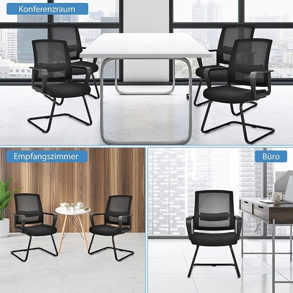 Mesh kontorstol med ryggstøtte kan holde opptil 136 kg 60 x 54,5 x 94 cm svart