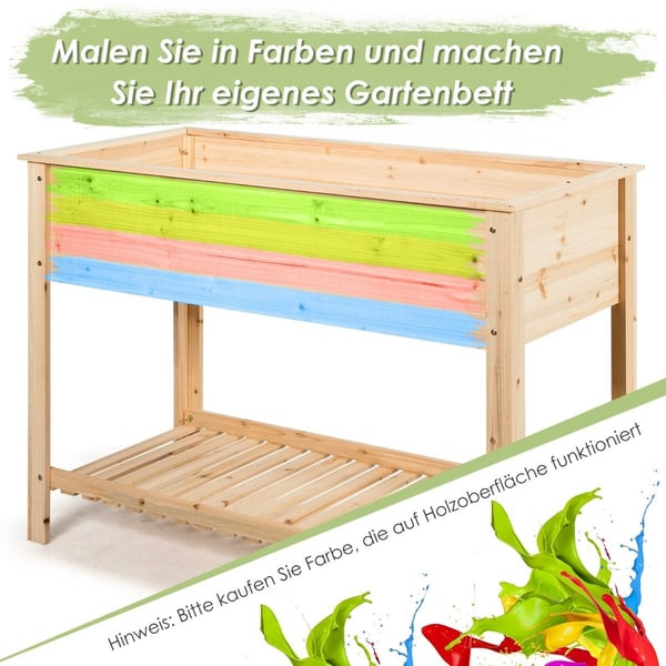 Puinen istutuspöytä, jossa säilytyshylly kasvien kasvattamiseen 92 x 41 x 81 cm