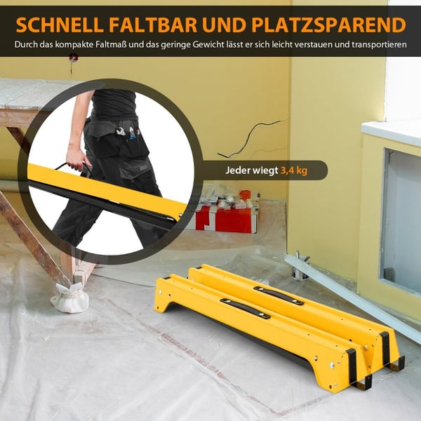 2 pakke sammenklappelige savheste Kompakt elværktøjsstativpakke 92 x 48 x 74 cm