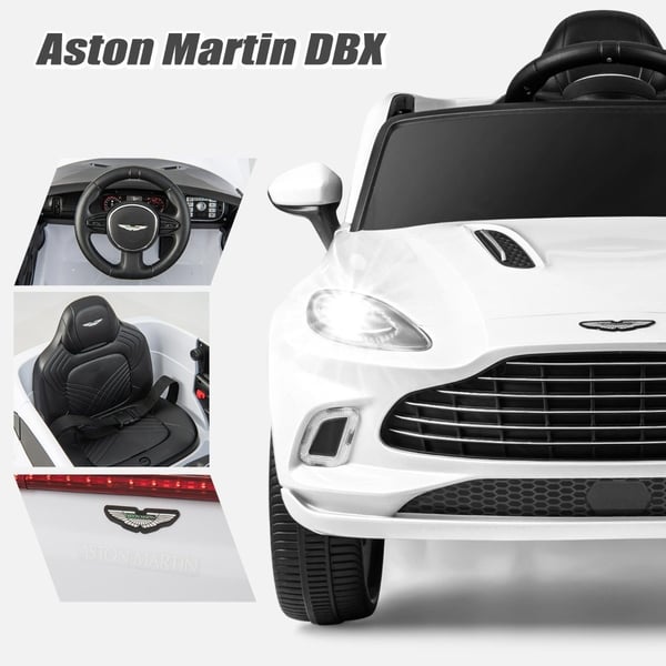 12V Aston Martin DBX barnebil med 2,4G fjernkontroll 1,4-2,5 km/t hvit