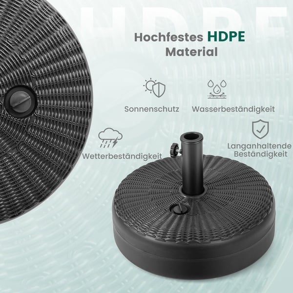 Fyllbart runt paraplyställ med 45 cm diameter för max 30 kg svart