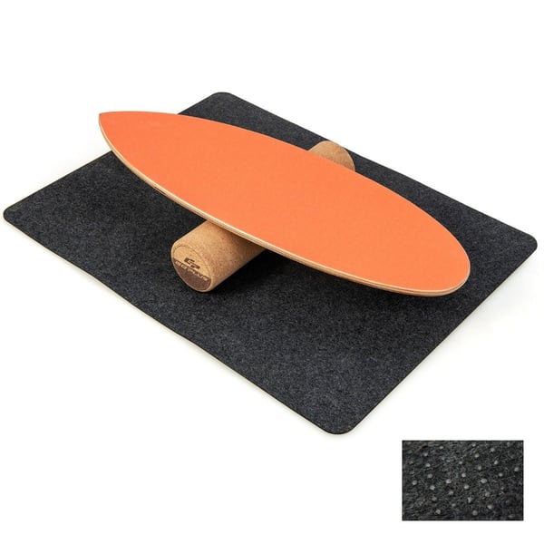 Træbalancebræt Wobble Board med hjul og tæppe 3-i-1 balancebrætsæt orange Træbalancebræt Wobble Board med hjul og tæppe 3-i-1 balancebrætsæt orange