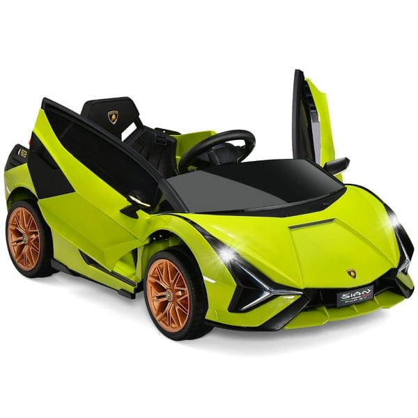 12V Lamborghini barnebil med 2,4G fjernkontroll barnebil 3-5km/t med MP3 grønn
