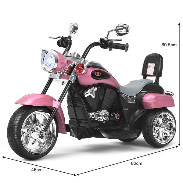 6 V elektrisk motorsykkel Batteridrevet motorsykkel med musikk 91 x 48 x 64 cm Rosa