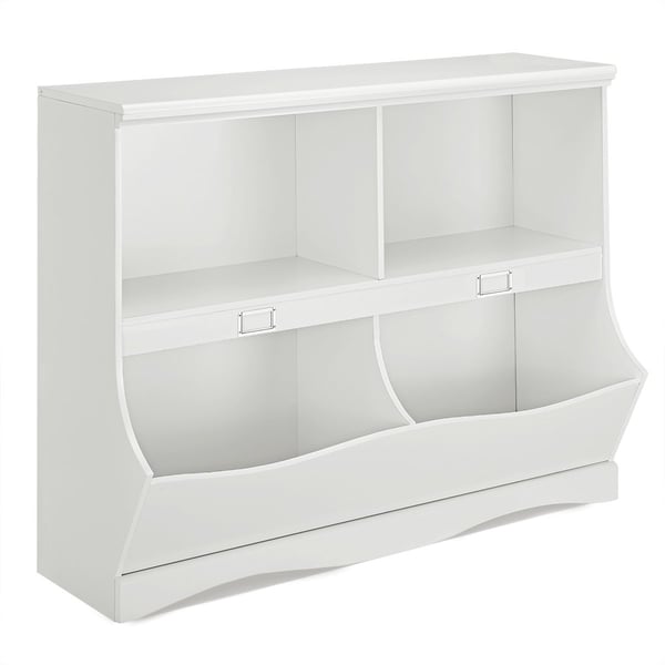 Oppbevaringshylle med beholdere lekehylle for barn 105,5 x 39,5 x 84 cm hvit